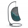 Modway Hide Outdoor Patio Swing Chair With Stand in Gray Turquoise - Side Angle
