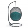 Modway Hide Outdoor Patio Swing Chair With Stand in Gray Turquoise - Back Angle