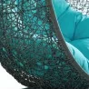 Modway Hide Outdoor Patio Swing Chair With Stand in Gray Turquoise - Seat Closeup Angle - Modway Hide Outdoor Patio Swing Chair With Stand in Gray Turquoise - Seat Closeup Angle