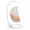 Modway Hide Outdoor Patio Swing Chair With Stand in White Orange - Side Angle - Modway Hide Outdoor Patio Swing Chair With Stand in White Orange - Side Angle