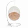 Modway Hide Outdoor Patio Swing Chair With Stand in White Orange - Back Angle - Modway Hide Outdoor Patio Swing Chair With Stand in White Orange - Back Angle