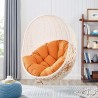 Modway Hide Outdoor Patio Swing Chair With Stand in White Orange - Lifestyle
