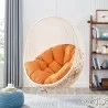 Modway Hide Outdoor Patio Swing Chair With Stand in White Orange - Lifestyle - Modway Hide Outdoor Patio Swing Chair With Stand in White Orange - Lifestyle