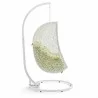 Modway Hide Outdoor Patio Swing Chair With Stand in White Peridot - Side Angle - Modway Hide Outdoor Patio Swing Chair With Stand in White Peridot - Side Angle