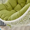 Modway Hide Outdoor Patio Swing Chair With Stand in White Peridot - Seat Closeup Angle