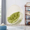 Modway Hide Outdoor Patio Swing Chair With Stand in White Peridot - Lifestyle