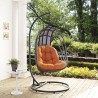 Modway Whisk Outdoor Patio Swing Chair With Stand in Orange - Lifestyle