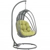 Modway Whisk Outdoor Patio Swing Chair With Stand in Peridot - Front Side Angle