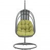 Modway Whisk Outdoor Patio Swing Chair With Stand in Peridot - Front Angle