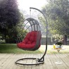 Modway Whisk Outdoor Patio Swing Chair With Stand in Red - Lifestyle