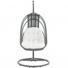 Modway Whisk Outdoor Patio Swing Chair With Stand in White - Front Angle