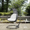 Modway Whisk Outdoor Patio Swing Chair With Stand in White - Lifestyle
