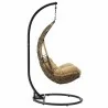 Modway Abate Wicker Rattan Outdoor Patio Swing Chair in Black Mocha - Side Angle - Modway Abate Wicker Rattan Outdoor Patio Swing Chair in Black Mocha - Side Angle