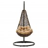 Modway Abate Wicker Rattan Outdoor Patio Swing Chair in Black Mocha - Front Angle