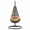 Modway Abate Wicker Rattan Outdoor Patio Swing Chair in Black Mocha - Front Angle - Modway Abate Wicker Rattan Outdoor Patio Swing Chair in Black Mocha - Front Angle