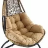 Modway Abate Wicker Rattan Outdoor Patio Swing Chair in Black Mocha - Seat Closeup Angle - Modway Abate Wicker Rattan Outdoor Patio Swing Chair in Black Mocha - Seat Closeup Angle