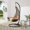 Modway Abate Wicker Rattan Outdoor Patio Swing Chair in Black Mocha - Lifestyle