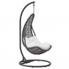Modway Abate Wicker Rattan Outdoor Patio Swing Chair in Gray White - Front Side Angle