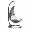 Modway Abate Wicker Rattan Outdoor Patio Swing Chair in Gray White - Front Side Angle - Modway Abate Wicker Rattan Outdoor Patio Swing Chair in Gray White - Front Side Angle