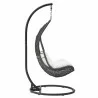 Modway Abate Wicker Rattan Outdoor Patio Swing Chair in Gray White - Side Angle - Modway Abate Wicker Rattan Outdoor Patio Swing Chair in Gray White - Side Angle