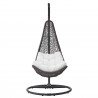 Modway Abate Wicker Rattan Outdoor Patio Swing Chair in Gray White - Front Angle