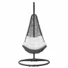 Modway Abate Wicker Rattan Outdoor Patio Swing Chair in Gray White - Front Angle - Modway Abate Wicker Rattan Outdoor Patio Swing Chair in Gray White - Front Angle