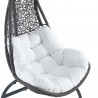 Modway Abate Wicker Rattan Outdoor Patio Swing Chair in Gray White - Seat Closeup Angle