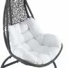 Modway Abate Wicker Rattan Outdoor Patio Swing Chair in Gray White - Seat Closeup Angle - Modway Abate Wicker Rattan Outdoor Patio Swing Chair in Gray White - Seat Closeup Angle