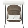 Modway Vantage Outdoor Patio Swing Chair With Stand - Brown White - Front Angle - Modway Vantage Outdoor Patio Swing Chair With Stand - Brown White - Front Angle