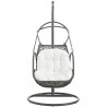 Modway Arbor Outdoor Patio Wood Swing Chair in White - Front Angle