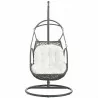 Modway Arbor Outdoor Patio Wood Swing Chair in White - Front Angle - Modway Arbor Outdoor Patio Wood Swing Chair in White - Front Angle