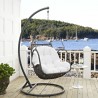 Modway Arbor Outdoor Patio Wood Swing Chair in White - Lifestyle