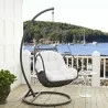 Modway Arbor Outdoor Patio Wood Swing Chair in White - Lifestyle - Modway Arbor Outdoor Patio Wood Swing Chair in White - Lifestyle