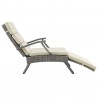 Modway Envisage Chaise Outdoor Patio Wicker Rattan Lounge Chair in Light Gray Beige - Side Angle