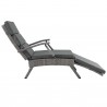 Modway Envisage Chaise Outdoor Patio Wicker Rattan Lounge Chair in Light Gray Charcoal - Side Angle