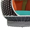 Modway Palace Outdoor Patio Wicker Rattan Hanging Pod - Brown Turquoise - Base Closeup Angle