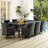 Modway Sojourn 9 Piece Outdoor Patio Sunbrella® Dining Set - Charcoal Navy - Lifestyle