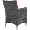 Modway Summon 4 Piece Outdoor Patio Sunbrella® Dining Set in Canvas Red - Back Side Angle - Modway Summon 4 Piece Outdoor Patio Sunbrella® Dining Set in Canvas Red - Back Side Angle