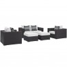 Modway Convene 5 Piece Outdoor Patio Sofa Set in Espresso White - Front Side Angle