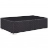 Modway Convene 7 Piece Outdoor Patio Sectional Set - Espresso Peridot - Coffee Table - Front Side Angle