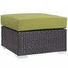 Modway Convene 11 Piece Outdoor Patio Sectional Set - Espresso Peridot - Ottoman - Front Side Angle