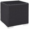 Modway Convene 11 Piece Outdoor Patio Sectional Set - Espresso Peridot - Side Table - Front Side Angle