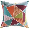 Modway Convene 3 Piece Outdoor Patio Sofa Set in Espresso Turquoise - Pillow in Front Angle