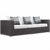 Modway Convene 3 Piece Outdoor Patio Sofa Set in Espresso White - Loveseat in Front Side Angle - Modway Convene 3 Piece Outdoor Patio Sofa Set in Espresso White - Loveseat in Front Side Angle