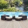 Modway Convene 5 Piece Outdoor Patio Sectional Set - Espresso Beige - Lifestyle