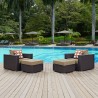 Modway Convene 4 Piece Outdoor Patio Sectional Set in Espresso Mocha - Lifestyle