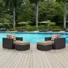 Modway Convene 4 Piece Outdoor Patio Sectional Set in Espresso Mocha - Lifestyle - Modway Convene 4 Piece Outdoor Patio Sectional Set in Espresso Mocha - Lifestyle
