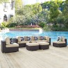 Modway Convene 8 Piece Outdoor Patio Sectional Set - Espresso Beige - Lifestyle