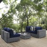 Modway Summon 5 Piece Outdoor Patio Sunbrella® Sectional Set - Canvas Navy - Lifestyle