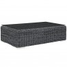 Modway Summon 5 Piece Outdoor Patio Sunbrella® Sectional Set - Canvas Navy - Table in Front Side Angle